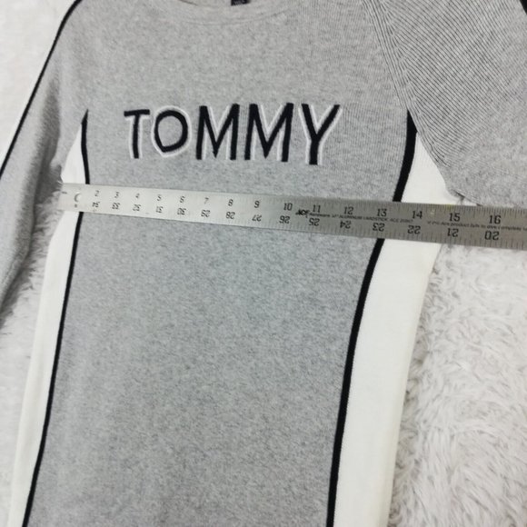 Tommy Hilfiger Womens Sweater Pullover Embroidered Logo Gray Long Sleeve Knit S - Picture 6 of 12